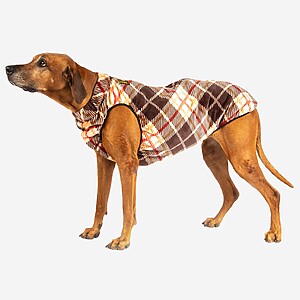 Hundemantel Bodywarmer Polarfleece Design Karo RR DOG`s WARE Hundebekleidung