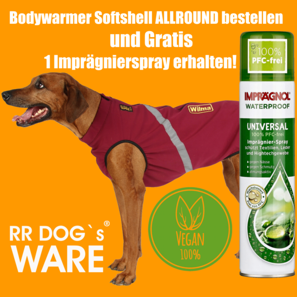 Bundle Bodywarmer Softshell Allround + Imprägnierspray Gratis RR DOG`s WARE Hundebekleidung Nach Maß
